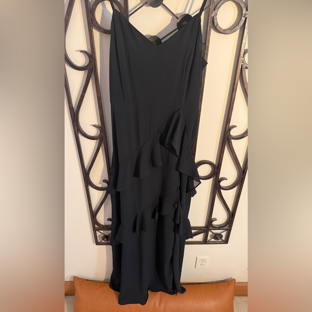 Lulu's Black Maxi Dress with Ruffle Detail - Picture 8 of 12